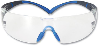 3M™ SecureFit™ Protective Eyewear 400 Series, Black/Blue Plastic Frame, Clear Polycarbonate Lens