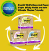 A Picture of product MMM-654R24SSTCP Post-it® Notes Super Sticky 100% Recycled Paper 3" x Oasis, 70 Sheets/Pad, 24 Pads/Pack