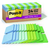 A Picture of product MMM-654R24SSTCP Post-it® Notes Super Sticky 100% Recycled Paper 3" x Oasis, 70 Sheets/Pad, 24 Pads/Pack