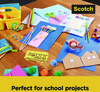 A Picture of product MMM-SPI Scotch™ Post-it® Office Essentials Kit 7 Pads Assorted Super Sticky Notes, 1 Pack Flags, Roll Magic Tape, Super-Hold Scissors