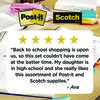 A Picture of product MMM-SPI Scotch™ Post-it® Office Essentials Kit 7 Pads Assorted Super Sticky Notes, 1 Pack Flags, Roll Magic Tape, Super-Hold Scissors