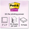 A Picture of product MMM-R33010SSJOY Post-it® Pop-up Notes Super Sticky Summer Joy Collection Colors 3" x Assorted 90 Sheets/Pad, 10 Pads/Pack