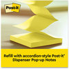 A Picture of product MMM-OWL330BK Post-it® Pop-up Notes Owl-Shaped Dispenser For 3 x Pads, Black, Includes 45-Sheet Citron Super Sticky Pop-Up Pad