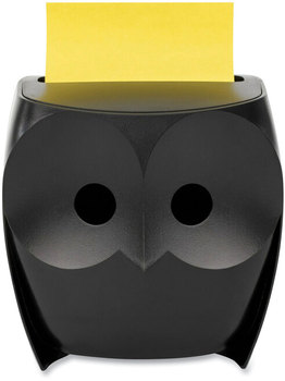 Post-it® Pop-up Notes Owl-Shaped Dispenser For 3 x Pads, Black, Includes 45-Sheet Citron Super Sticky Pop-Up Pad