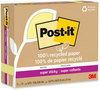 A Picture of product MMM-655R12SSCY Post-it® Notes Super Sticky 100% Recycled Paper 3" x 5", Canary Yellow, 70 Sheets/Pad, 12 Pads/Pack