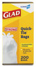 A Picture of product CLO-15931 Glad® Tall Kitchen Quick-Tie® Bags Tie-Flap, 13 gal, 23.75" x 28", White, 200/Box