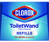 A Picture of product CLO-31620 Clorox® Disinfecting ToiletWand™ Refills Refill Heads, Blue/White, 10/Pack, 6 Packs/Carton