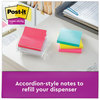 A Picture of product MMM-R33010SSMIA Post-it® Dispenser Notes Super Sticky Pop-up 3 x Note Refill 3" Supernova Neons Collection Colors, 90 Sheets/Pad, 10 Pads/Pack