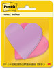 A Picture of product MMM-7350HRT Post-it® Notes Die-Cut Heart Shaped Notepads 3" x Pink/Purple, 75 Sheets/Pad, 2 Pads/Pack