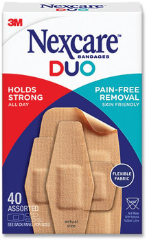 3M Nexcare™ DUO Bandages Plastic, Assorted Sizes, 40/Pack