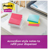 A Picture of product MMM-R3306SSMIA Post-it® Dispenser Notes Super Sticky Pop-up 3 x Note Refill 3" Supernova Neons Collection Colors, 90 Sheets/Pad, 6 Pads/Pack