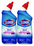 A Picture of product CLO-30924 Clorox® Disinfecting Toilet Bowl Cleaner with Bleach Rain Clean Scent, 24 oz Bottle, 2/Pack