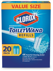 Clorox® Disinfecting ToiletWand™ Refills Refill Heads, Blue/White, 20/Pack