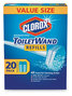 A Picture of product CLO-31049 Clorox® Disinfecting ToiletWand™ Refills Refill Heads, Blue/White, 20/Pack