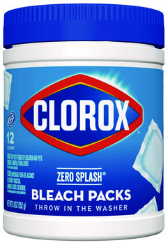 Clorox® Zero Splash Bleach Packs Regular, 12 Packs/Canister, 6 Canisters/Carton