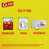 A Picture of product CLO-57263 Glad® Zipper Food Storage Sandwich Bags 6.63 x 9.88 8, Clear, 50 Bags/Box, 12 Boxes/Carton