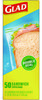 A Picture of product CLO-57263 Glad® Zipper Food Storage Sandwich Bags 6.63 x 9.88 8, Clear, 50 Bags/Box, 12 Boxes/Carton