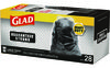 A Picture of product CLO-78966 Glad® Guaranteed Strong™ Large Drawstring Trash Bags Three-Ply, 30 gal, 1.05 mil, x 33, Black, 28 Bags/Box, 6 Boxes/Carton