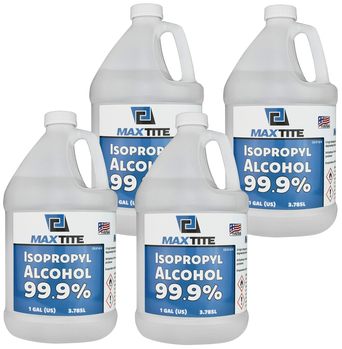 MaxTite 99.9% Isopropyl Alcohol. 1 gal. 4 bottles/pack.