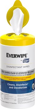 Everwipe® by Tork® Disinfectant Wipe Canisters  6 canisters per case.  75 wipes per canister.