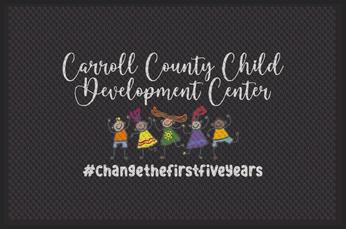 Super Scrape Impressions Wiper/Indoor Horizontal Floor Mat with Custom "Carroll County Child Development Center" Logo. 4 X 6 ft.