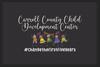 A Picture of product MAM-4265323 Super Scrape Impressions Wiper/Indoor Horizontal Floor Mat with Custom "Carroll County Child Development Center" Logo. 4 X 6 ft.