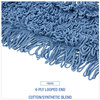 A Picture of product BWK-1148 Boardwalk® Cotton/Synthetic Looped-End Dust Mop Head. 48 X 5 in. Blue.