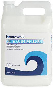 Boardwalk® High Traffic Floor Polish Apply 3 to 5 Coats per Application, Unscented, 1 gal Bottle, 4/Carton