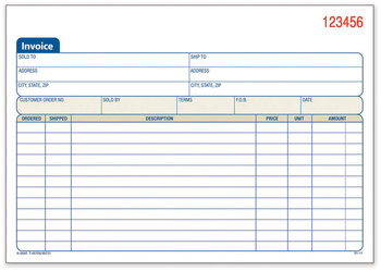 Adams® Two-Part Invoice Book Carbonless, 5.56 x 8.44, 50 Forms Total