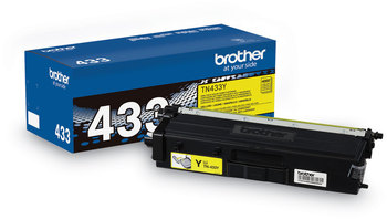 Brother TN433BK, TN433C,TN433M, TN433Y Toner High-Yield 4,000 Page-Yield, Yellow