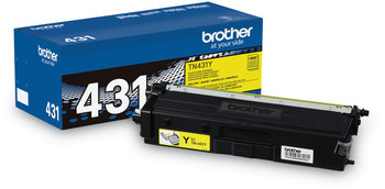 Brother TN431BK, TN431C, TN431M, TN431Y Toner Cartridge 1,800 Page-Yield, Yellow