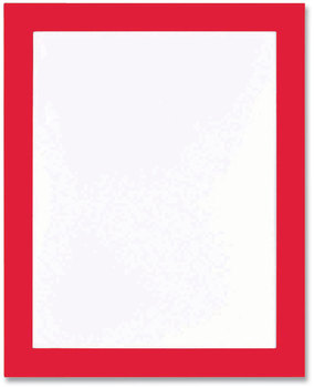 deflecto® Self Adhesive Sign Holders 11 x 17 Insert, Clear with Red Border, 2/Pack