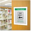 A Picture of product DEF-68886W deflecto® Self Adhesive Sign Holders 11 x 17, Clear with White Border, 2/Pack