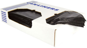 Heritage Linear Low-Density Can Liners with Dual-Dispense Box 45 gal, 1.5 mil, 40" x 46", Black, Flat Pack, 100/Carton