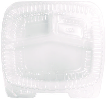 HFA® Handi-Lock® Three-Compartment Food Container 8 x 3 8.87, Clear, Plastic, 250/Carton