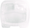 A Picture of product HFA-6093S250 HFA® Handi-Lock® Three-Compartment Food Container 8 x 3 8.87, Clear, Plastic, 250/Carton
