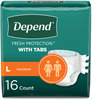 A Picture of product KCC-35458 Depend® Incontinence Protection with Tabs 35" to 49" Waist, 16/Pack, 3 Packs/Carton