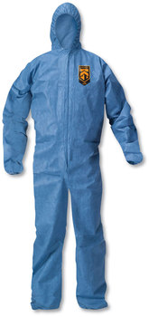 KleenGuard™ A20 Breathable Particle Protection Coveralls Elastic Back Wrist/Ankle Hooded Large, Blue, 24/Carton