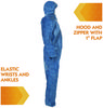 A Picture of product KCC-58515 KleenGuard™ A20 Breathable Particle Protection Coveralls Zip Front, Hood, Elastic Back, Wrists, Ankles, 2X-Large, Blue, 24/Carton