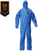 A Picture of product KCC-58515 KleenGuard™ A20 Breathable Particle Protection Coveralls Zip Front, Hood, Elastic Back, Wrists, Ankles, 2X-Large, Blue, 24/Carton