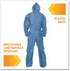 A Picture of product KCC-58517 KleenGuard™ A20 Breathable Particle Protection Coveralls Zip Front, Hood, Elastic Back, Wrists, Ankles, 4X-Large, Blue, 20/Carton