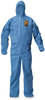 A Picture of product KCC-58517 KleenGuard™ A20 Breathable Particle Protection Coveralls Zip Front, Hood, Elastic Back, Wrists, Ankles, 4X-Large, Blue, 20/Carton