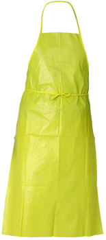 KleenGuard™ A70 Chemical Spray Protection Aprons Polyethylene-Coated Fabric, One Size Fits Most, Yellow, 100/Carton