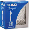 A Picture of product SCC-HSWTX0007 SOLO® Impress™ Heavyweight Full-Length Polystyrene Cutlery Teaspoon, White, 100/Box, 10 Boxes/Carton