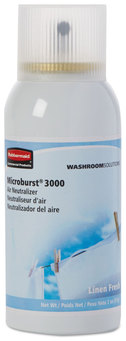 Rubbermaid® Commercial TC® Microburst® 3000 Air Freshener Refill,  Linen Fresh, 2oz, Aerosol, 12/Carton