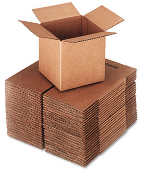 Universal® Brown Corrugated Cubed Fixed-Depth Shipping Boxes Regular Slotted Container (RSC), Small, 6" x Kraft, 25/Bundle