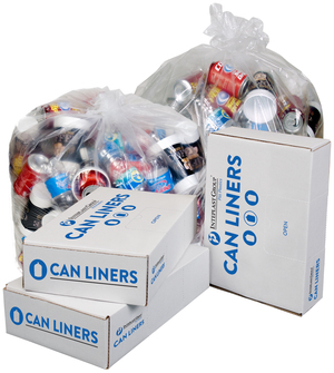 Vu-Thru Can Liners. 0.65 Mil. 33 gal. 33 X 39 in. Natural. 250/case.