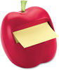 A Picture of product MMM-APL330 Post-it® Pop-up Notes Apple-Shaped Dispenser For 3 x Pads, Red, Includes 50-Sheet Canary Yellow Pop-Up Pad