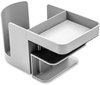 A Picture of product DEF-400000 deflecto® Standing Desk Cup Holder Organizer Two Sections, 3.94 x 7.04 3.54, Gray