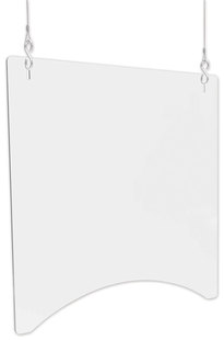 deflecto® Hanging Barrier 23.75" x Polycarbonate, Clear, 2/Carton